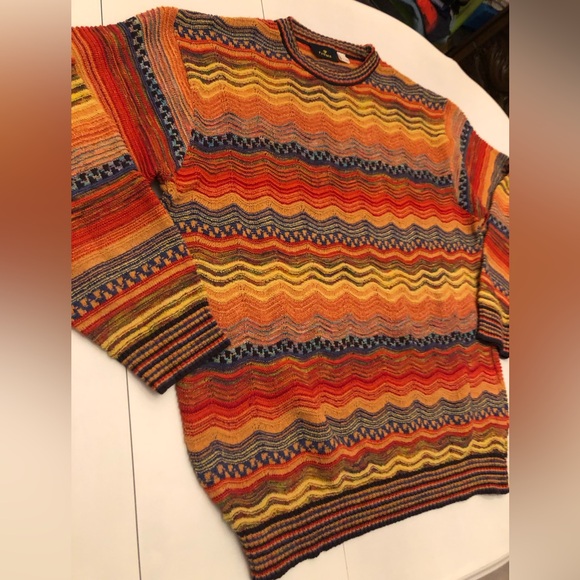Coogi style cotton blend knit sweater - Picture 2 of 13